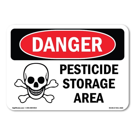 SignMission OS-DS-A-1824-L-1522 18 x 24 in. OSHA Danger Sign - Pesticide Storage Area