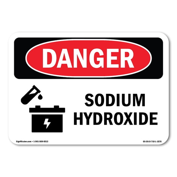 OSHA Danger Sign - Sodium Hydroxide | Aluminum Sign | Protect Your Business, Construction Site, Warehouse & Shop Area | Made in The USA