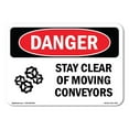 thumbnail image 1 of SignMission OS-DS-A-1824-L-1579 18 x 24 in. OSHA Danger Sign - Stay Clear of Moving Conveyors, 1 of 6