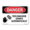 thumbnail image 1 of SignMission OS-DS-A-1824-L-1590 18 x 24 in. OSHA Danger Sign - This Machine Starts Automatically, 1 of 6
