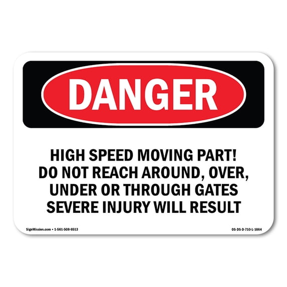 SignMission OS-DS-A-1824-L-1664 18 x 24 in. OSHA Danger Sign - High Speed Moving Part