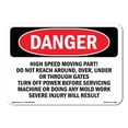 thumbnail image 1 of SignMission OS-DS-A-1824-L-1665 18 x 24 in. OSHA Danger Sign - High Speed Moving Part, 1 of 6