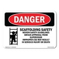 thumbnail image 1 of SignMission OS-DS-A-1824-L-1667 18 x 24 in. OSHA Danger Sign - Scaffolding Safety Review Guidelines, 1 of 6
