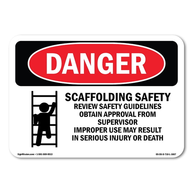 SignMission OS-DS-A-1824-L-1667 18 x 24 in. OSHA Danger Sign ...