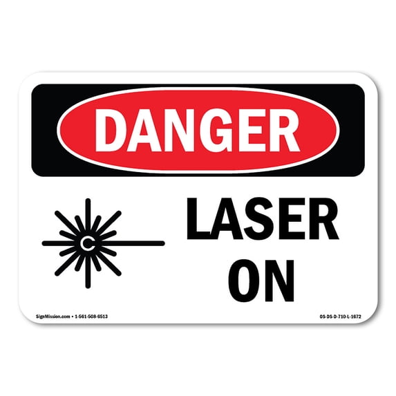 SignMission OS-DS-A-1824-L-1672 18 x 24 in. OSHA Danger Sign - Laser On