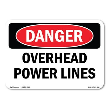 SignMission OS-DS-A-1824-L-1682 18 x 24 in. OSHA Danger Sign - Overhead Power Lines