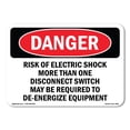 thumbnail image 1 of SignMission OS-DS-A-1824-L-1696 18 x 24 in. OSHA Danger Sign - Risk of Electric Shock More Than One, 1 of 6
