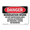 thumbnail image 1 of SignMission OS-DS-A-1824-L-1751 18 x 24 in. OSHA Danger Sign - Renovation Work Do Not Enter Work Area, 1 of 6