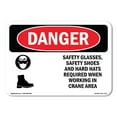thumbnail image 1 of SignMission OS-DS-A-1824-L-1776 18 x 24 in. OSHA Danger Sign - Safety Glasses Safety Shoes & Hard Hats, 1 of 6