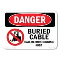 thumbnail image 1 of SignMission OS-DS-A-1824-L-1799 18 x 24 in. OSHA Danger Sign - Buried Cable Call Before Digging No.811, 1 of 6