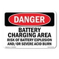 thumbnail image 1 of SignMission OS-DS-A-1824-L-1841 18 x 24 in. OSHA Danger Sign - Battery Charging Area Risks, 1 of 6