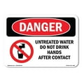 thumbnail image 1 of SignMission OS-DS-A-1824-L-1858 18 x 24 in. OSHA Danger Sign - Untreated Water Do Not Drink Wash Hands, 1 of 6