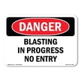 thumbnail image 1 of SignMission OS-DS-A-1824-L-1878 18 x 24 in. OSHA Danger Sign - Blasting in Progress No Entry, 1 of 6