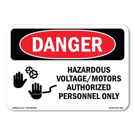 OSHA Danger Sign - Hazardous VoltageMotors | Aluminum Sign | Protect Your Business, Construction Site, Warehouse & Shop Area | Made in The USA