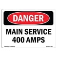 thumbnail image 1 of SignMission OS-DS-A-1824-L-1962 18 x 24 in. OSHA Danger Sign - Main Service 400 Amps, 1 of 6