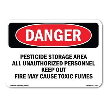 SignMission OS-DS-A-1824-L-1973 18 x 24 in. OSHA Danger Sign - Pesticide Storage Area