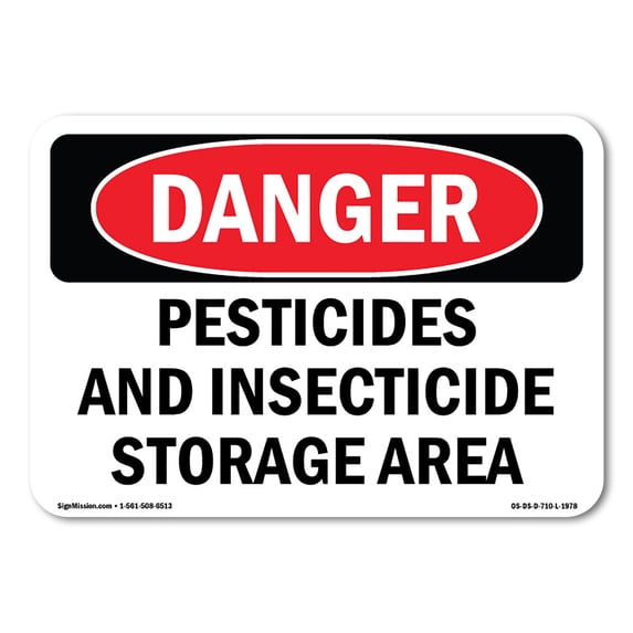 OSHA Danger Sign - Pesticides And Insecticide Storage Area | Aluminum Sign | Protect Your Business, Construction Site, Shop Area | Made in The USA