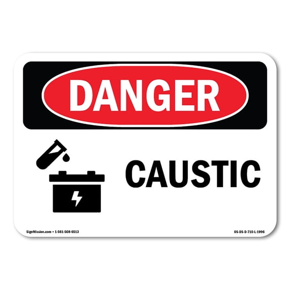 SignMission OS-DS-A-1824-L-1996 18 x 24 in. OSHA Danger Sign - Caustic