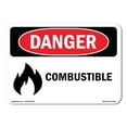 thumbnail image 1 of OSHA Danger Sign - Combustible |  Aluminum Sign | Protect Your Business, Construction Site, Warehouse & Shop Area |  Made in The USA, 1 of 6