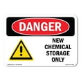thumbnail image 1 of OSHA Danger Sign - New Chemical Storage Only |  Aluminum Sign | Protect Your Business, Construction Site, Warehouse & Shop Area |  Made in The USA, 1 of 6