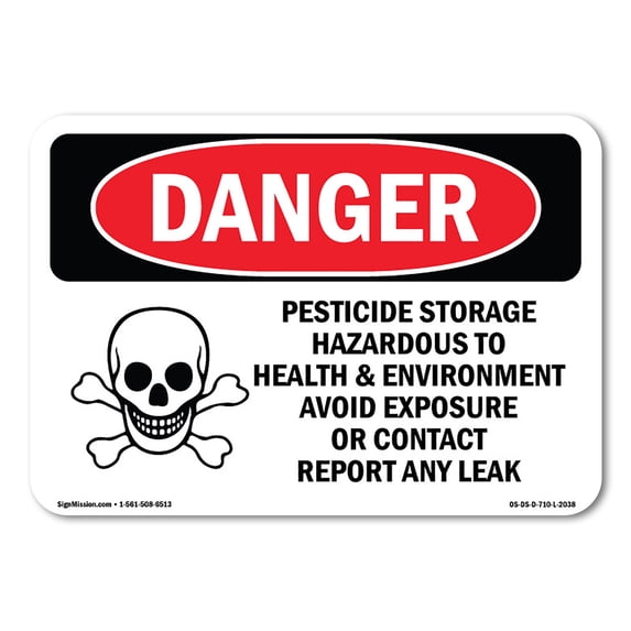 SignMission OS-DS-A-1824-L-2038 18 x 24 in. OSHA Danger Sign - Pesticide Storage Hazardous