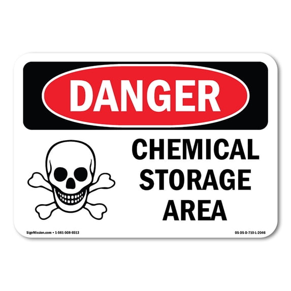 SignMission OS-DS-A-1824-L-2046 18 x 24 in. OSHA Danger Sign - Chemical Storage Area