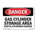 thumbnail image 1 of SignMission OS-DS-A-1824-L-2055 18 x 24 in. OSHA Danger Sign - Gas Cylinder Storage Area Keep All Cylinders, 1 of 6