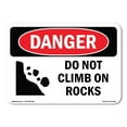 thumbnail image 1 of SignMission OS-DS-A-1824-L-2090 18 x 24 in. OSHA Danger Sign - Do Not Climb on Rocks, 1 of 6