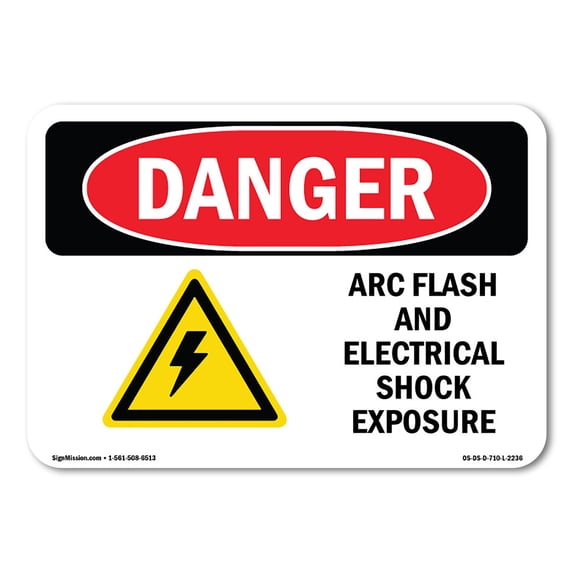 SignMission OS-DS-A-1824-L-2236 18 x 24 in. OSHA Danger Sign - ARC Flash & Electrical Shock