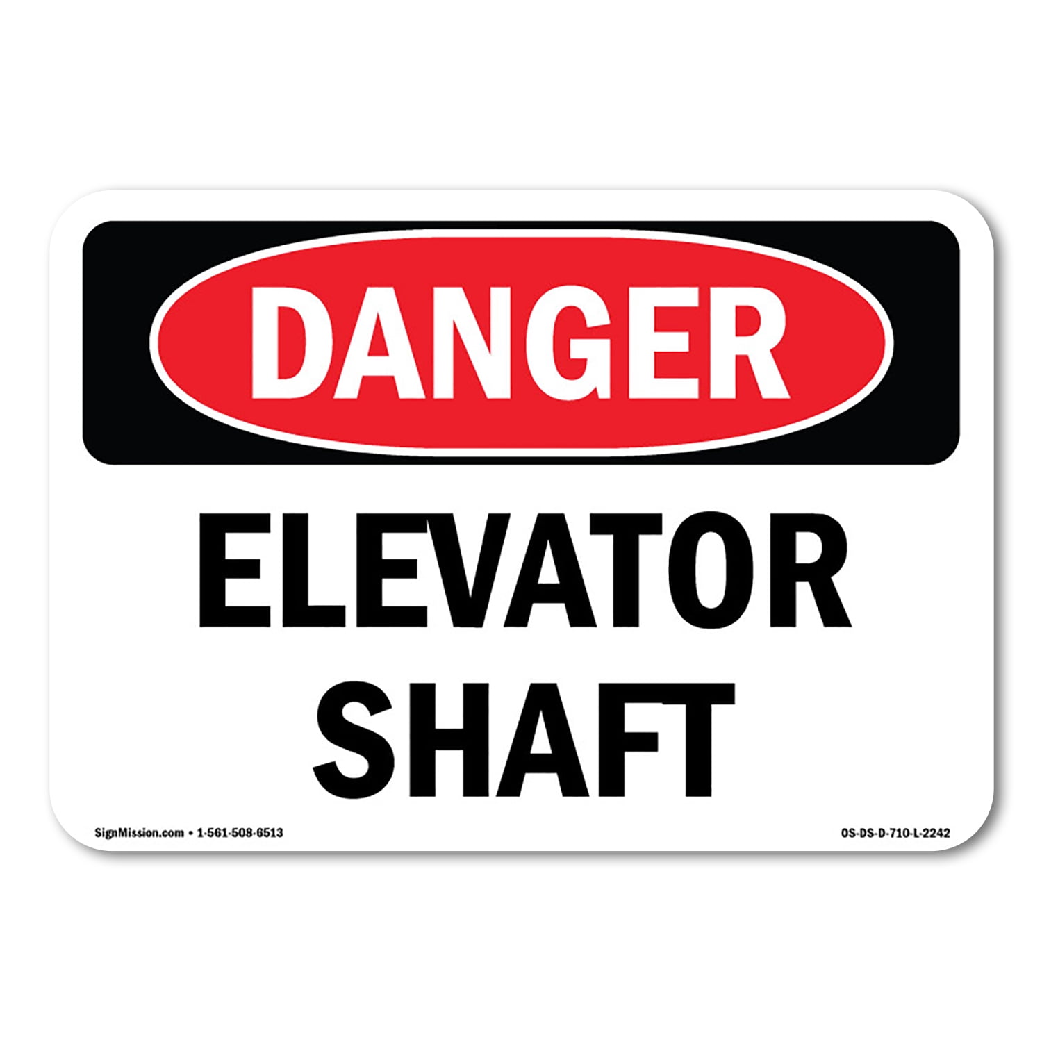 SignMission OS-DS-A-1824-L-2242 18 x 24 in. OSHA Danger Sign - Elevator ...