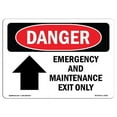 thumbnail image 1 of OSHA Danger Sign - Emergency And Maintenance Exit |  Aluminum Sign | Protect Your Business, Construction Site, Warehouse & Shop Area |  Made in The USA, 1 of 6