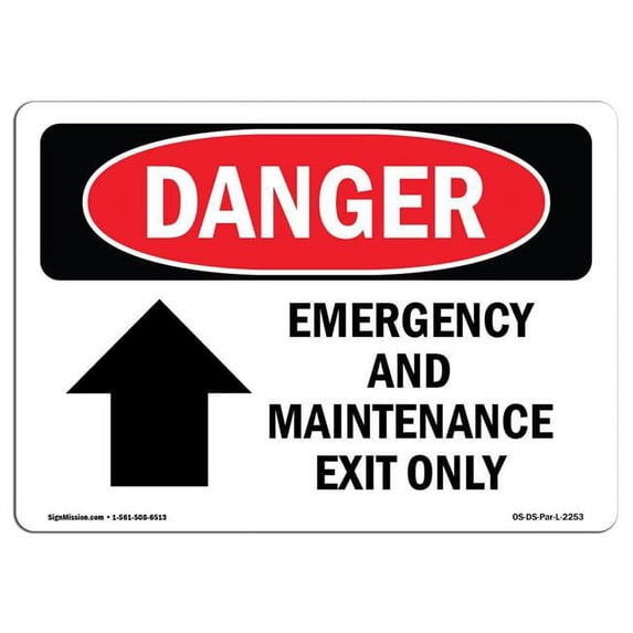 OSHA Danger Sign - Emergency And Maintenance Exit | Aluminum Sign | Protect Your Business, Construction Site, Warehouse & Shop Area | Made in The USA