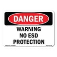thumbnail image 1 of SignMission OS-DS-A-1824-L-2306 18 x 24 in. OSHA Danger Sign - Warning No ESD Protection, 1 of 6