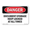 thumbnail image 1 of SignMission OS-DS-A-1824-L-2326 18 x 24 in. OSHA Danger Sign - Document Storage Keep Locked At All Times, 1 of 6