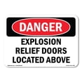 thumbnail image 1 of SignMission OS-DS-A-1824-L-2335 18 x 24 in. OSHA Danger Sign - Explosion Relief Doors Located Above, 1 of 6