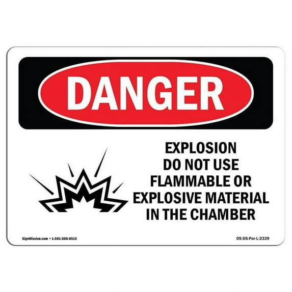 SignMission OS-DS-A-1824-L-2339 18 x 24 in. OSHA Danger Sign - Explosion Do Not Use Flammable