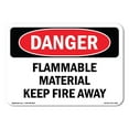 thumbnail image 1 of SignMission OS-DS-A-1824-L-2350 18 x 24 in. OSHA Danger Sign - Flammable Material Keep Fire Away, 1 of 6