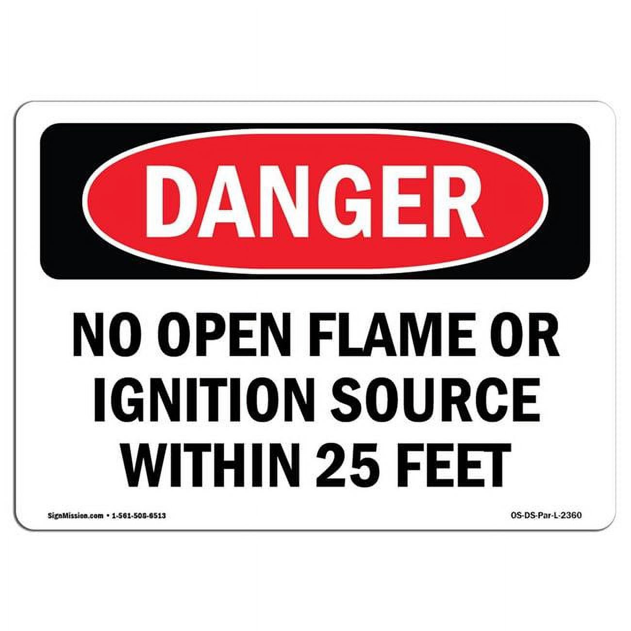 SignMission OS-DS-A-1824-L-2360 18 x 24 in. OSHA Danger Sign - No Open ...