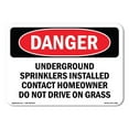 thumbnail image 1 of SignMission OS-DS-A-1824-L-2389 18 x 24 in. OSHA Danger Sign - Underground Sprinklers Installed Contact, 1 of 6
