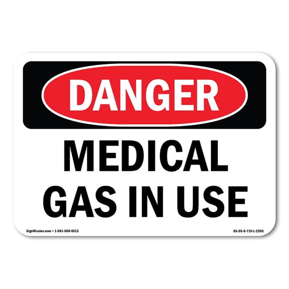 OSHA Danger Sign - Medical Gas In Use | Aluminum Sign | Protect Your Business, Construction Site, Warehouse & Shop Area | Made in The USA