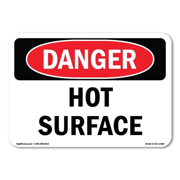 SignMission OS-DS-A-1824-L-2408 18 x 24 in. OSHA Danger Sign - Hot Surface