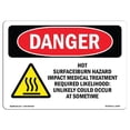 thumbnail image 1 of OSHA Danger Sign - Hot SurfaceBurn Hazard Impact |  Aluminum Sign | Protect Your Business, Construction Site, Warehouse & Shop Area |  Made in The USA, 1 of 6