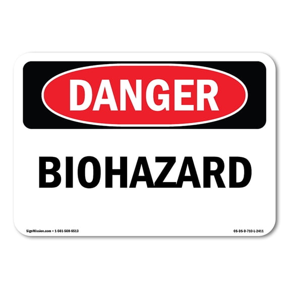 SignMission OS-DS-A-1824-L-2411 18 x 24 in. OSHA Danger Sign - Biohazard