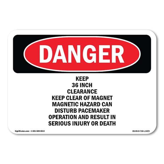 OSHA Danger Sign - Keep 36 Inch Clearance | Aluminum Sign | Protect Your Business, Construction Site, Warehouse & Shop Area | Made in The USA