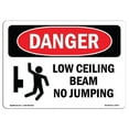 thumbnail image 1 of SignMission OS-DS-A-1824-L-2473 18 x 24 in. OSHA Danger Sign - Low Ceiling Beam No Jumping, 1 of 6