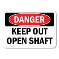 thumbnail image 1 of OSHA Danger Sign - Keep Out Open Shaft |  Aluminum Sign | Protect Your Business, Construction Site, Warehouse & Shop Area |  Made in The USA, 1 of 6