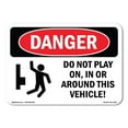 thumbnail image 1 of OSHA Danger Sign - Do Not Play On  In Or Around |  Aluminum Sign | Protect Your Business, Construction Site, Warehouse & Shop Area |  Made in The USA, 1 of 6
