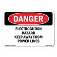 thumbnail image 1 of SignMission OS-DS-A-1824-L-2544 18 x 24 in. OSHA Danger Sign - Electrocution Hazard Keep Away From Power Lines, 1 of 6