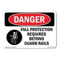 thumbnail image 1 of OSHA Danger Sign - Fall Protection Required Beyond |  Aluminum Sign | Protect Your Business, Construction Site, Warehouse & Shop Area |  Made in The USA, 1 of 6