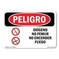thumbnail image 1 of OSHA Danger Sign - Oxygen No Smoking No Open Flames Spanish |  Aluminum Sign | Protect Your Business, Construction Site, Shop Area |  Made in The USA, 1 of 6